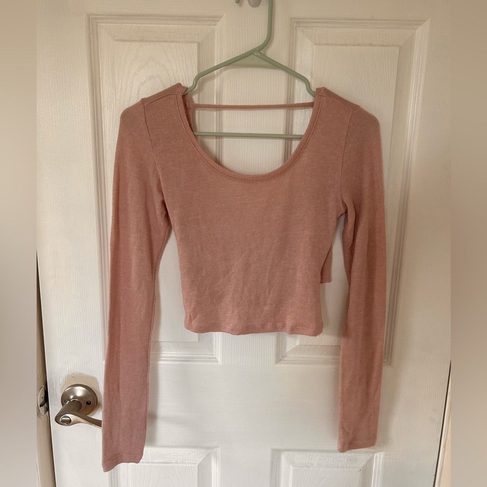 Pink Cross-Back Long Sleeve